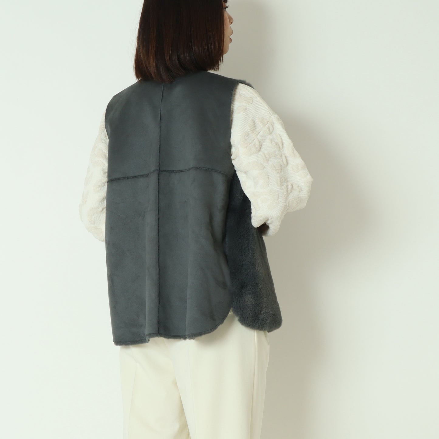 エコファー×ムートンベスト DR252-007