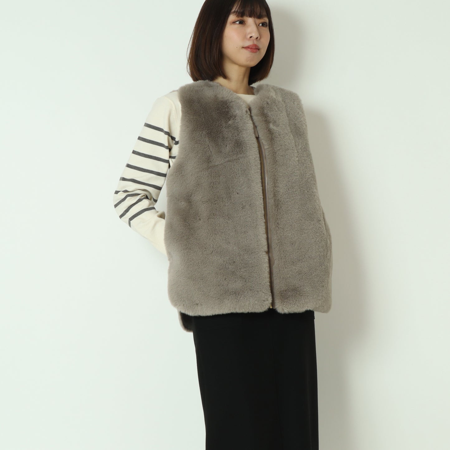 エコファー×ムートンベスト DR252-007