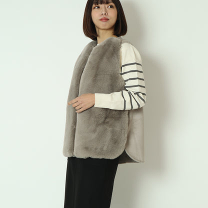 エコファー×ムートンベスト DR252-007