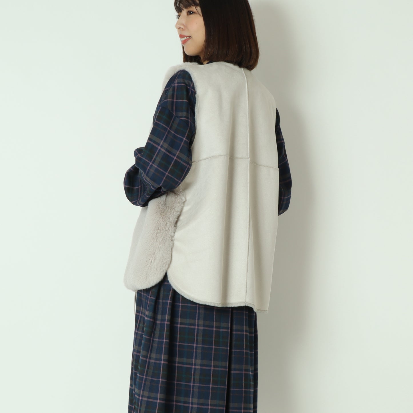 エコファー×ムートンベスト DR252-007