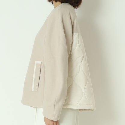 ウール×ピュアダウンノーカラージャケット DR252-006