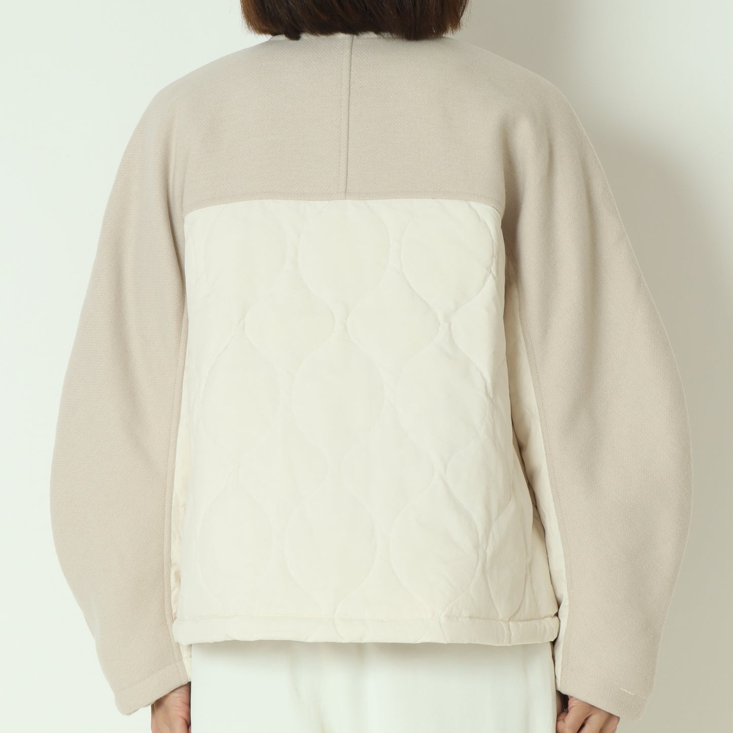 ウール×ピュアダウンノーカラージャケット DR252-006