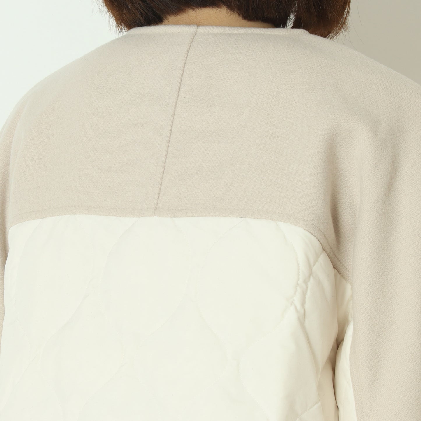 ウール×ピュアダウンノーカラージャケット DR252-006