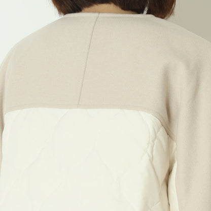 ウール×ピュアダウンノーカラージャケット DR252-006