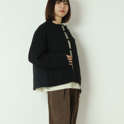 ウール×ピュアダウンノーカラージャケット DR252-006