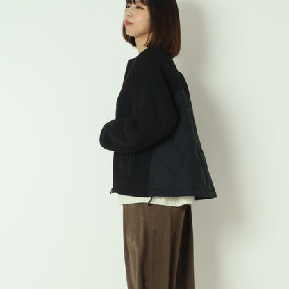 ウール×ピュアダウンノーカラージャケット DR252-006