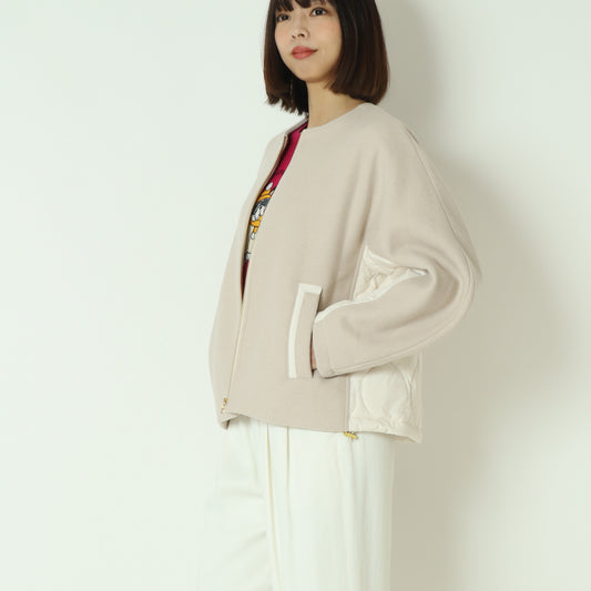 ウール×ピュアダウンノーカラージャケット DR252-006