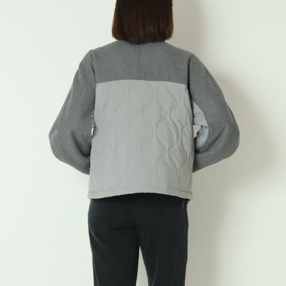 ウール×ピュアダウンノーカラージャケット DR252-006