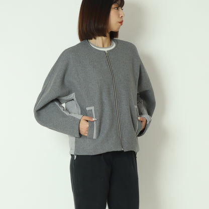 ウール×ピュアダウンノーカラージャケット DR252-006