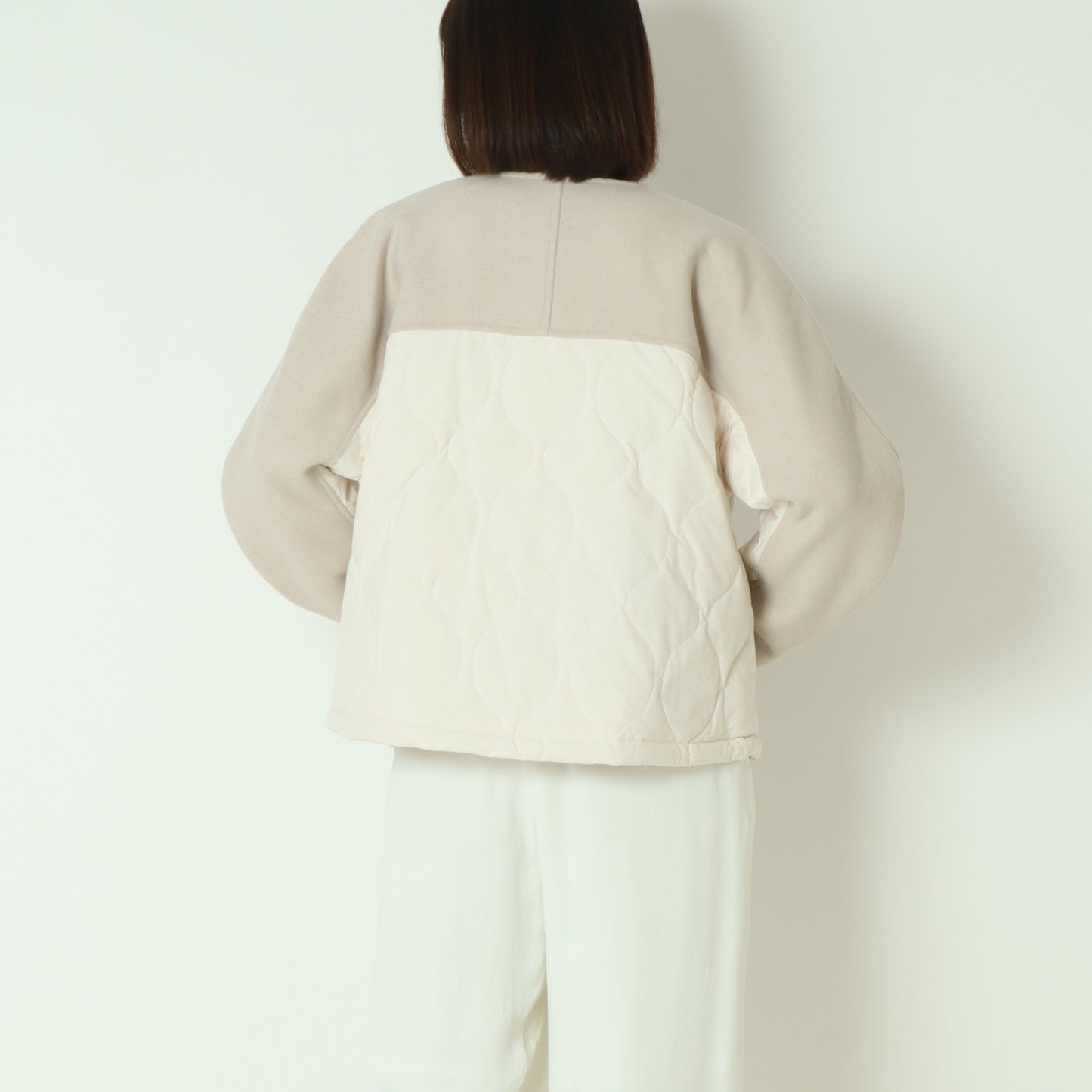 ウール×ピュアダウンノーカラージャケット DR252-006