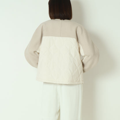 ウール×ピュアダウンノーカラージャケット DR252-006