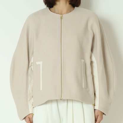 ウール×ピュアダウンノーカラージャケット DR252-006