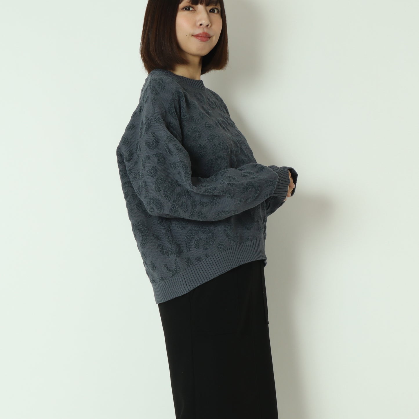 レオパードジャガードモールプルオーバー　DR252-013