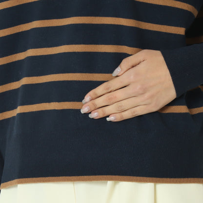 スーパーストレッチクルーネックニットプルオーバー　DR252-015