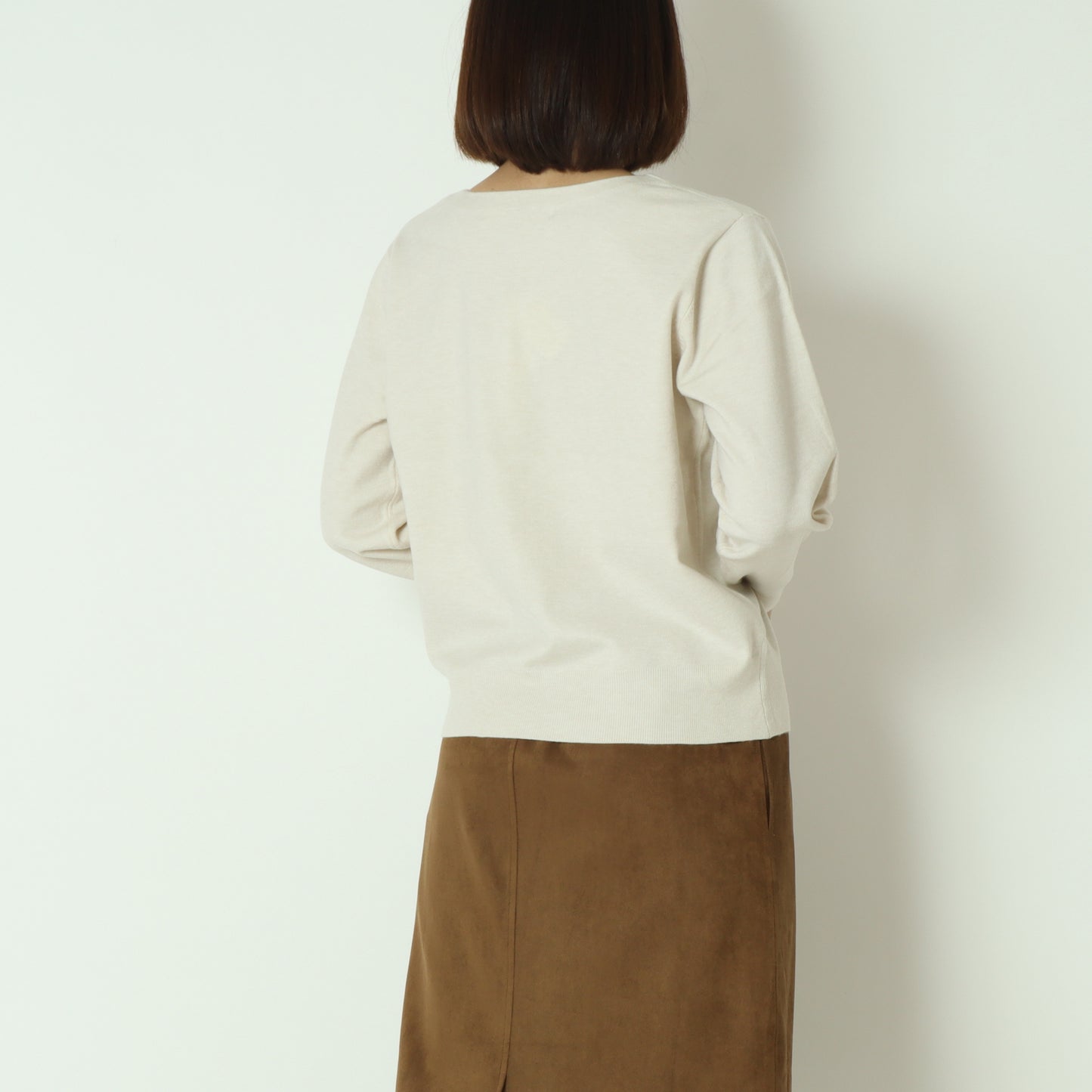 スーパーストレッチクルーネックニットプルオーバー　DR252-015