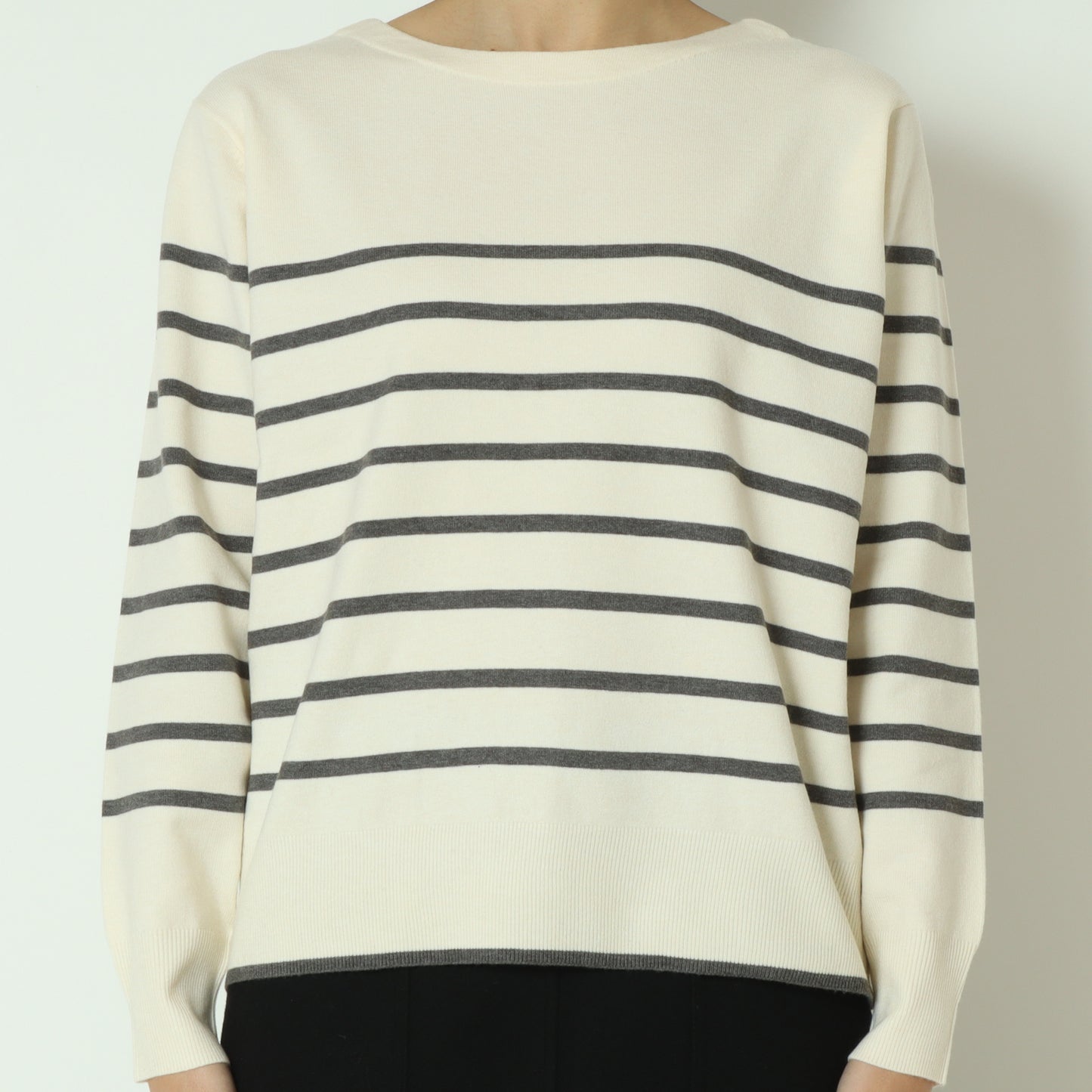 スーパーストレッチクルーネックニットプルオーバー　DR252-015