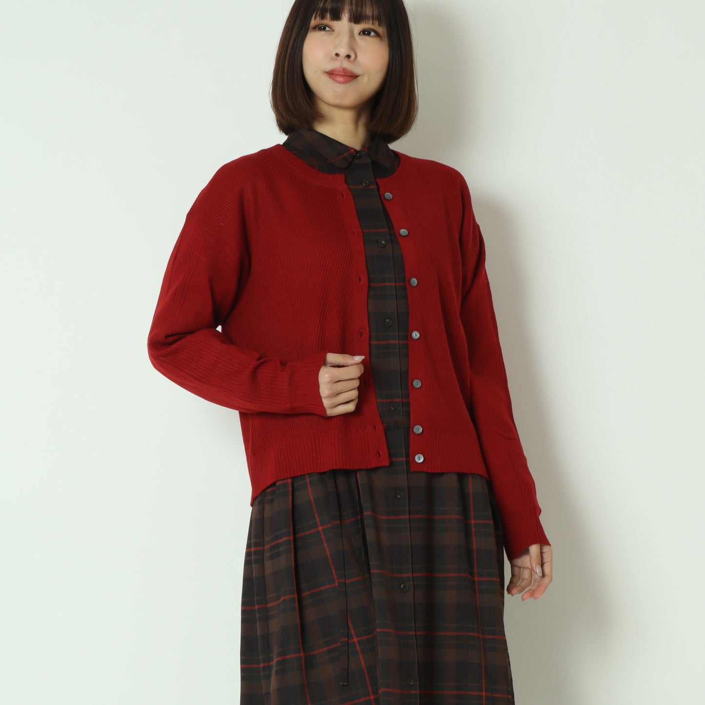 ウォッシャブルバイアスリブカーディガン  DR252-016