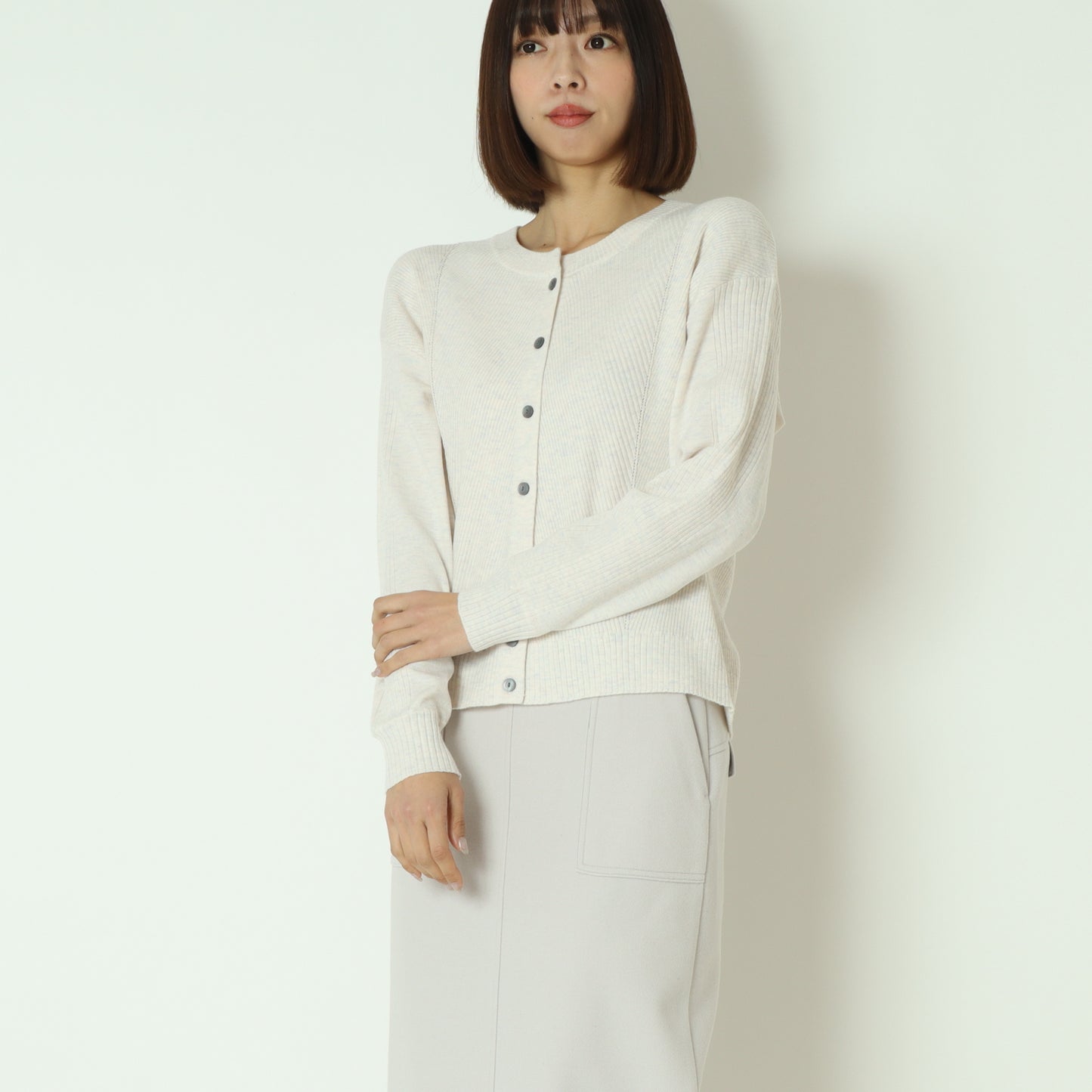 ウォッシャブルバイアスリブカーディガン  DR252-016