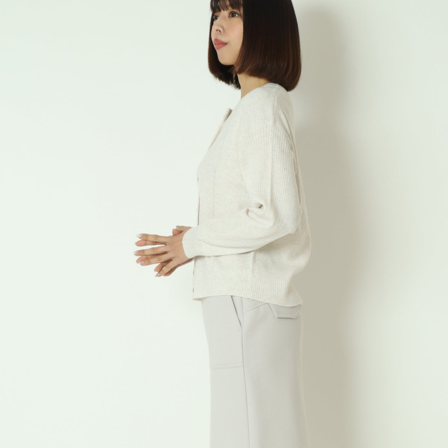 ウォッシャブルバイアスリブカーディガン  DR252-016