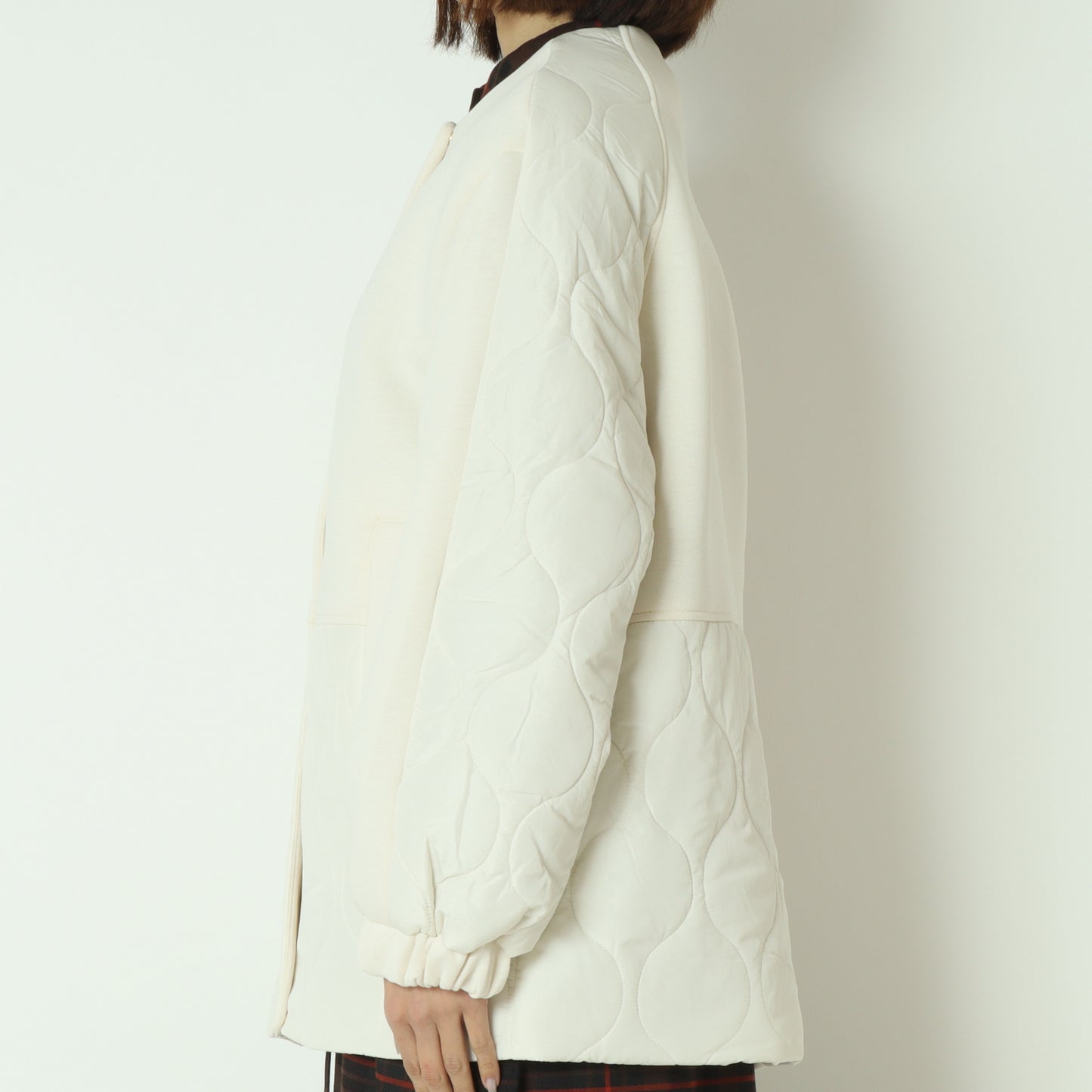 モスダンボール中綿切替ノーカラージャケット DR252-010