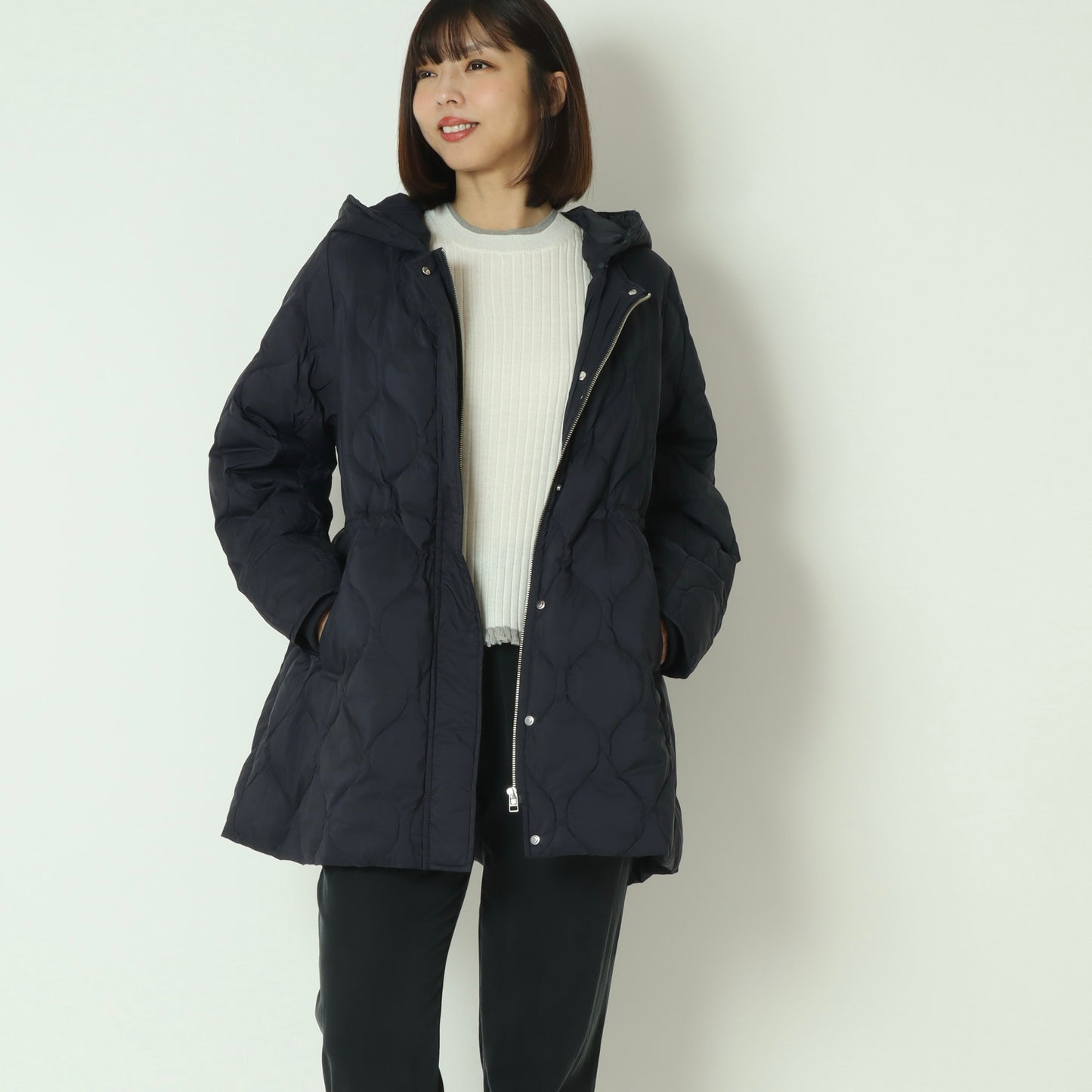 グロスナイロンフードダウンコート DR252-005