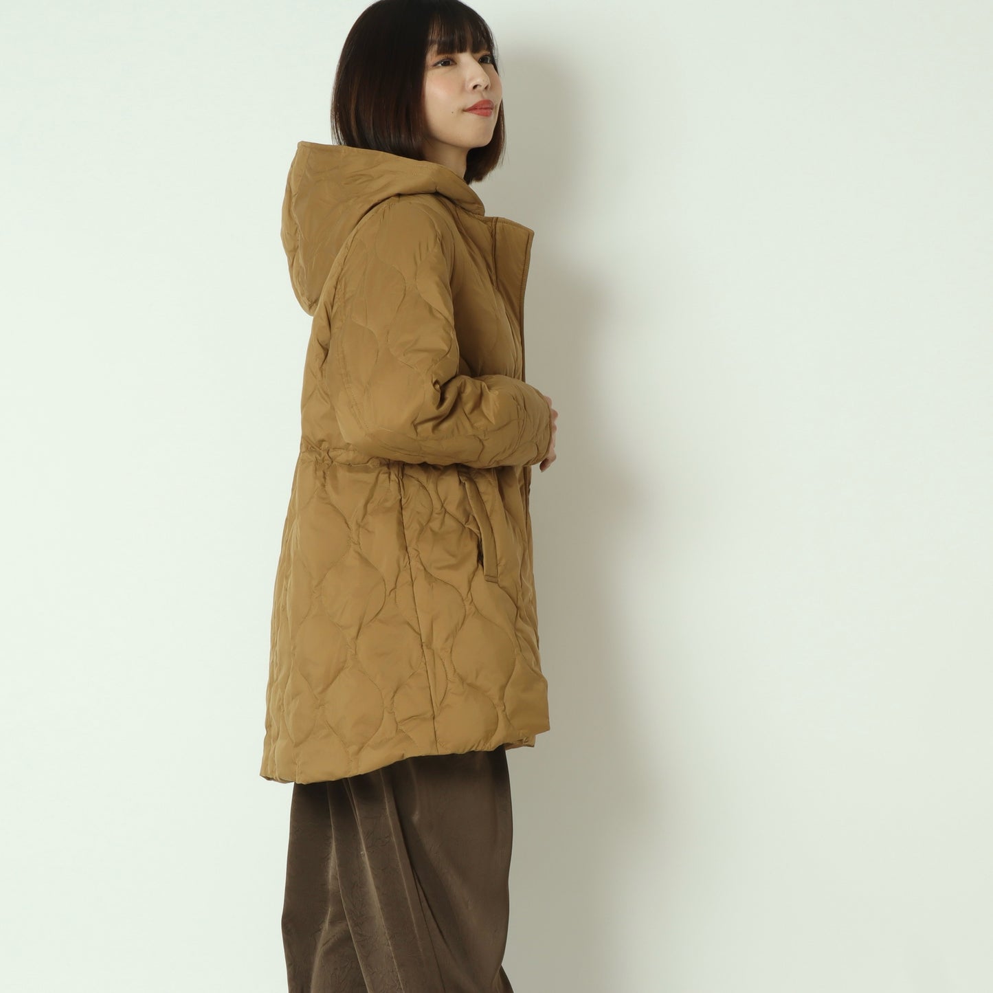 グロスナイロンフードダウンコート DR252-005