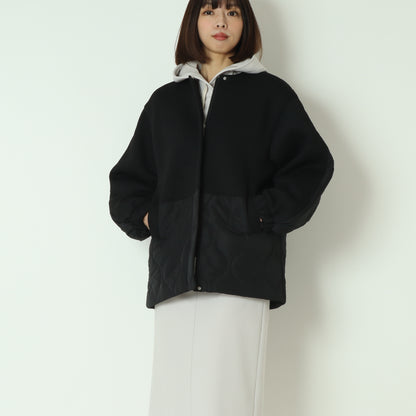 モスダンボール中綿切替ノーカラージャケット DR252-010