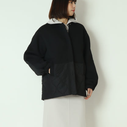 モスダンボール中綿切替ノーカラージャケット DR252-010