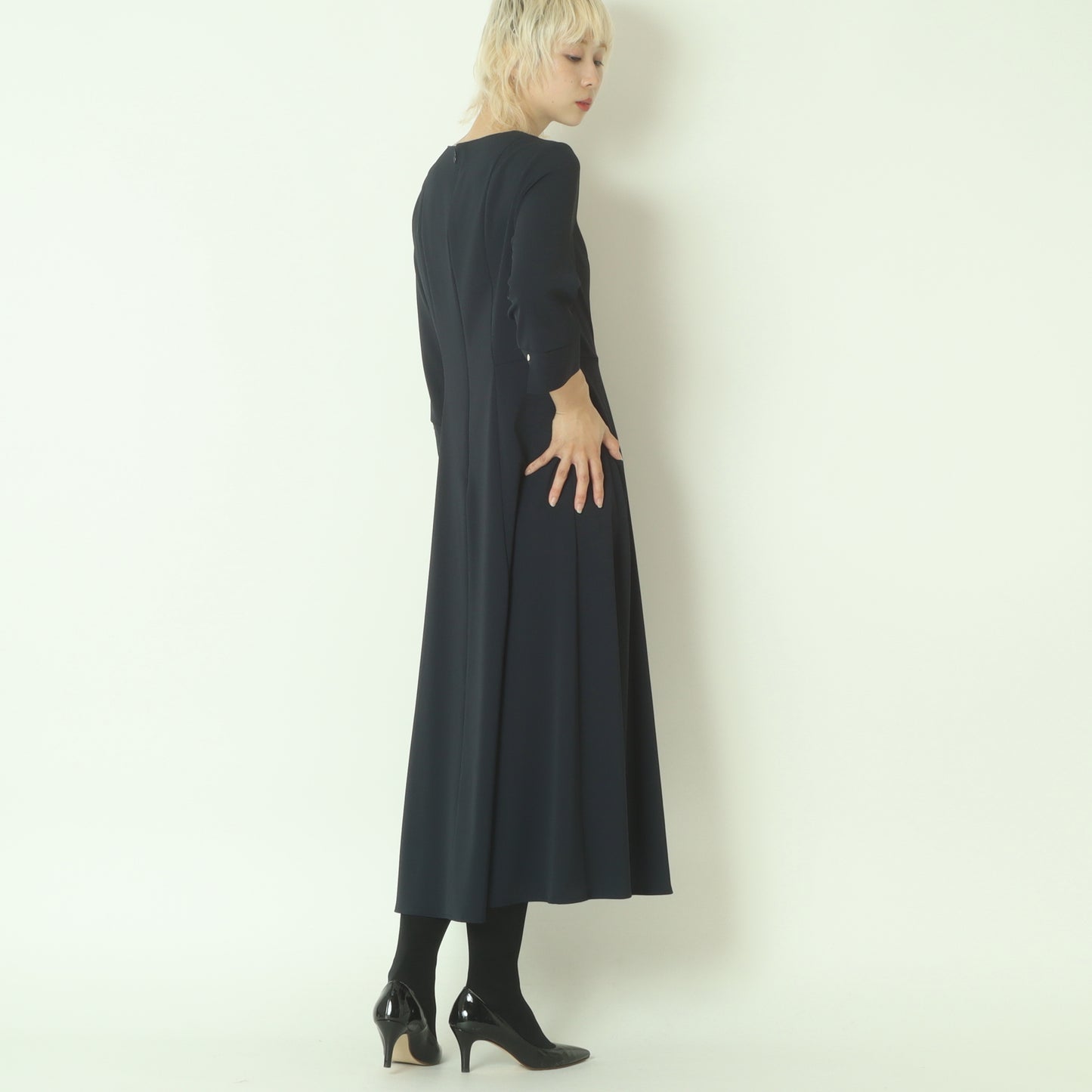 7分袖スリットワンピース  U2226H-25