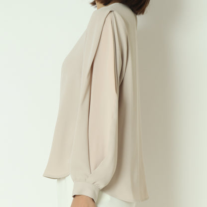 袖シアー切替ブラウス U2272H-25