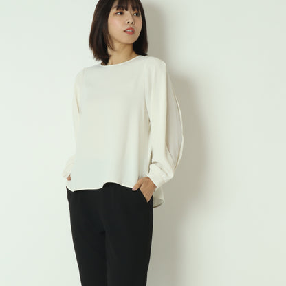 袖シアー切替ブラウス U2272H-25