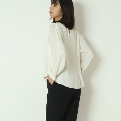 袖シアー切替ブラウス U2272H-25