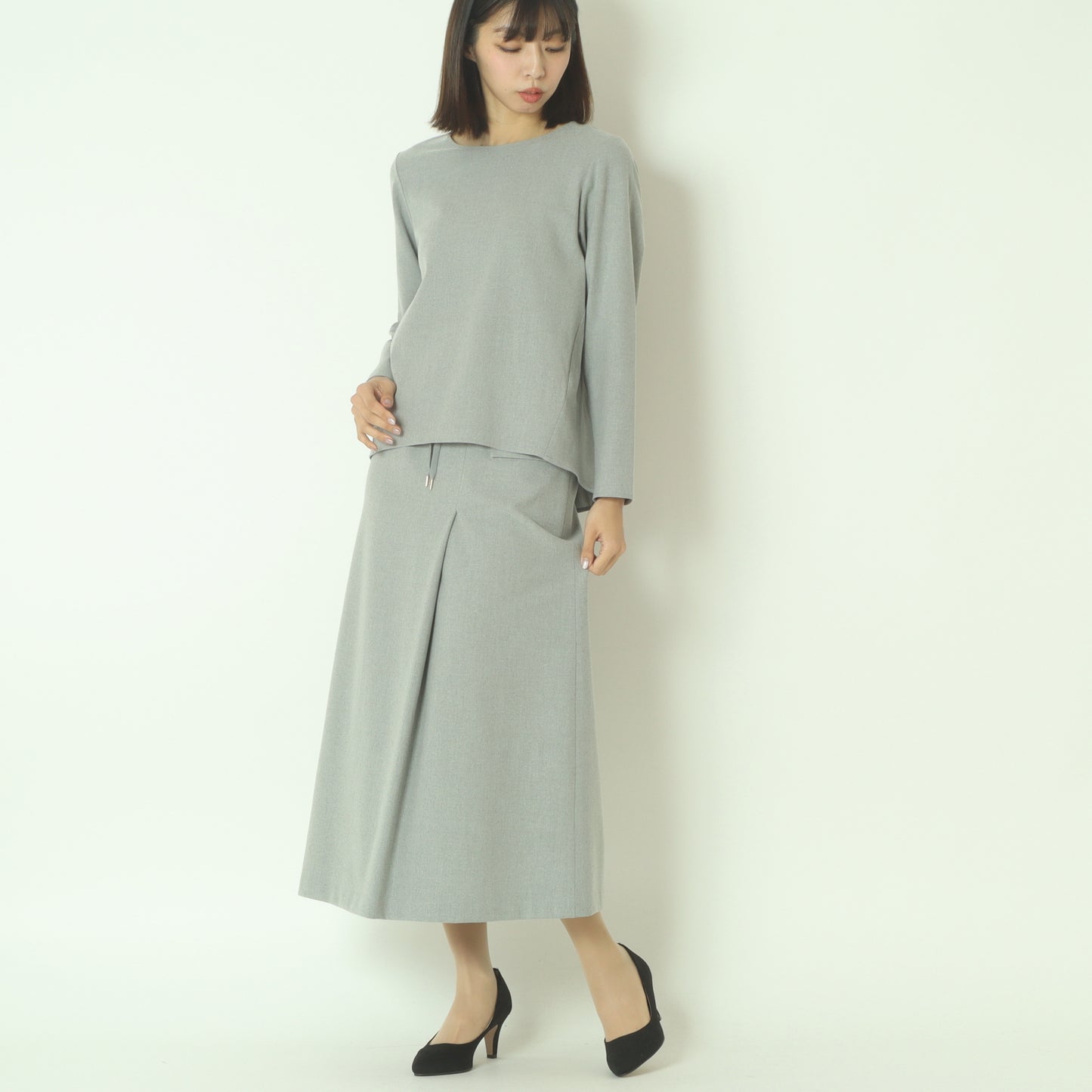 両面微起毛フラップ付タイトスカート  U2287H-25