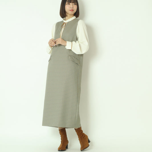 チェックジャンパースカート  U2284H-25