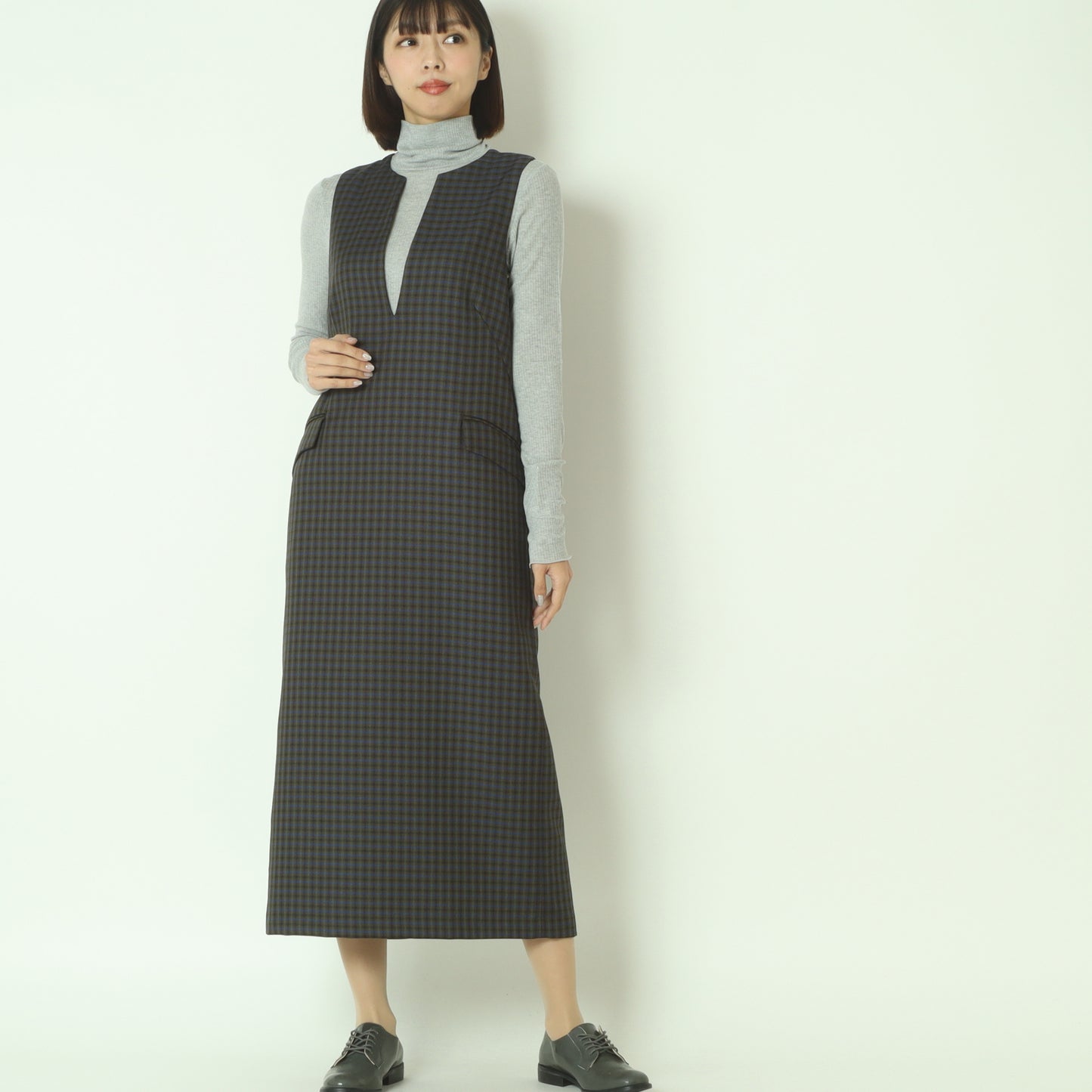 チェックジャンパースカート  U2284H-25