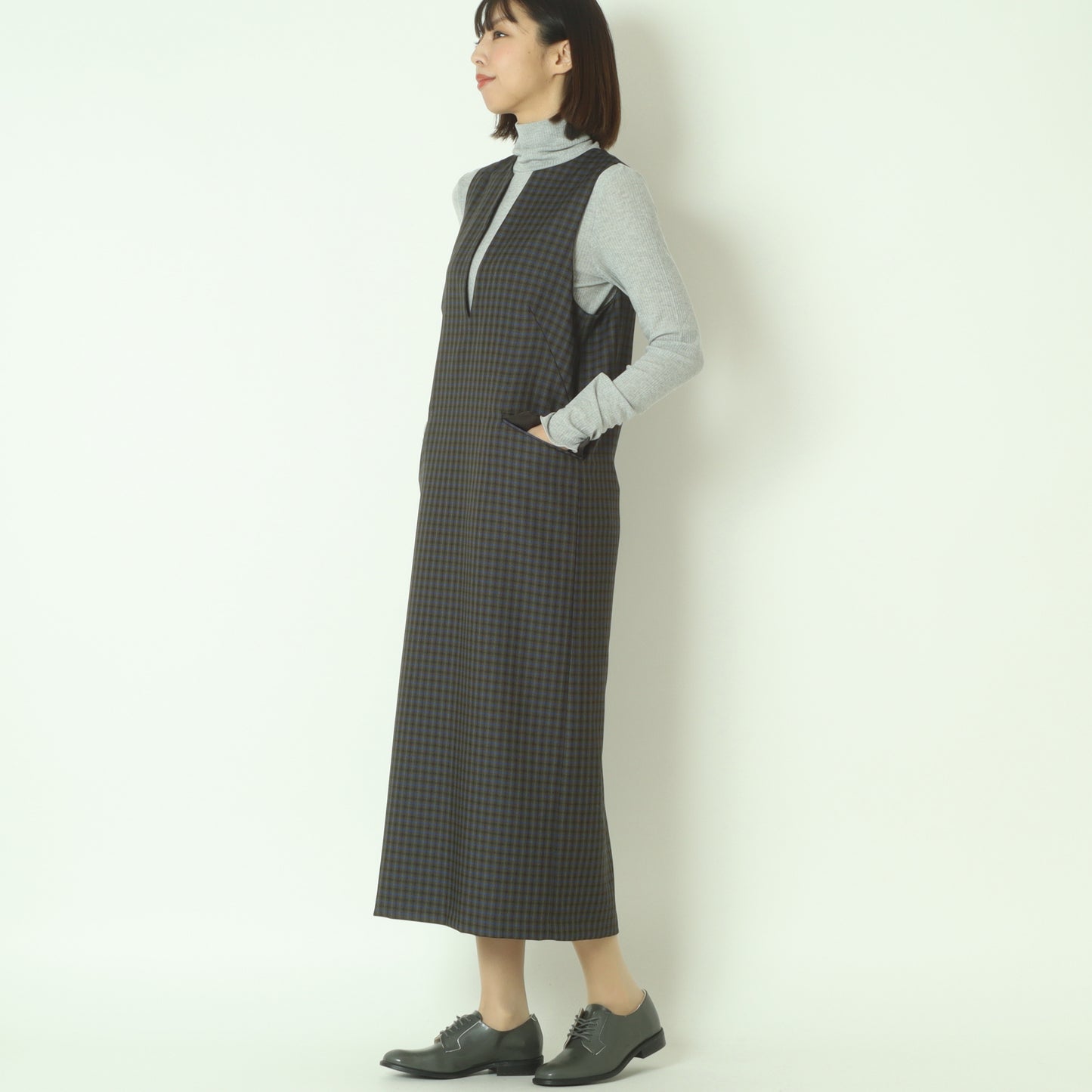 チェックジャンパースカート  U2284H-25