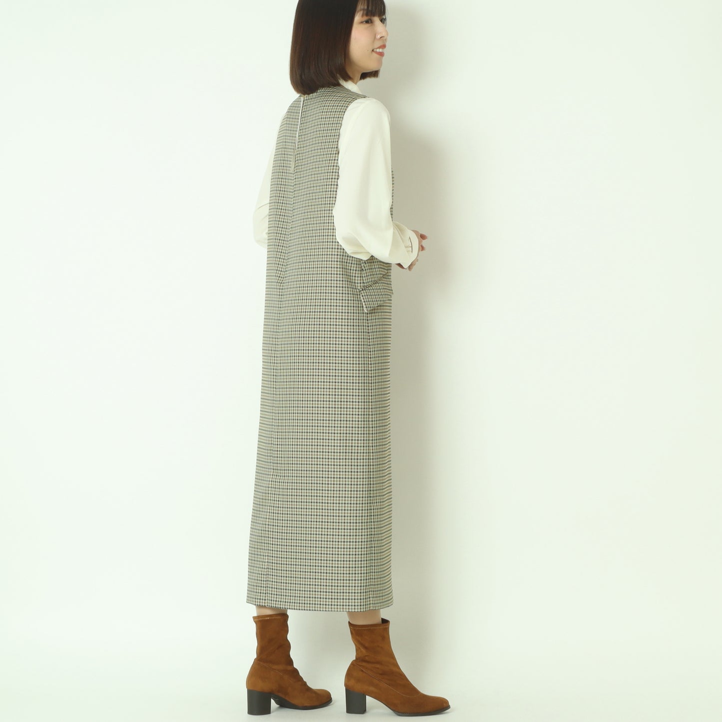 チェックジャンパースカート  U2284H-25