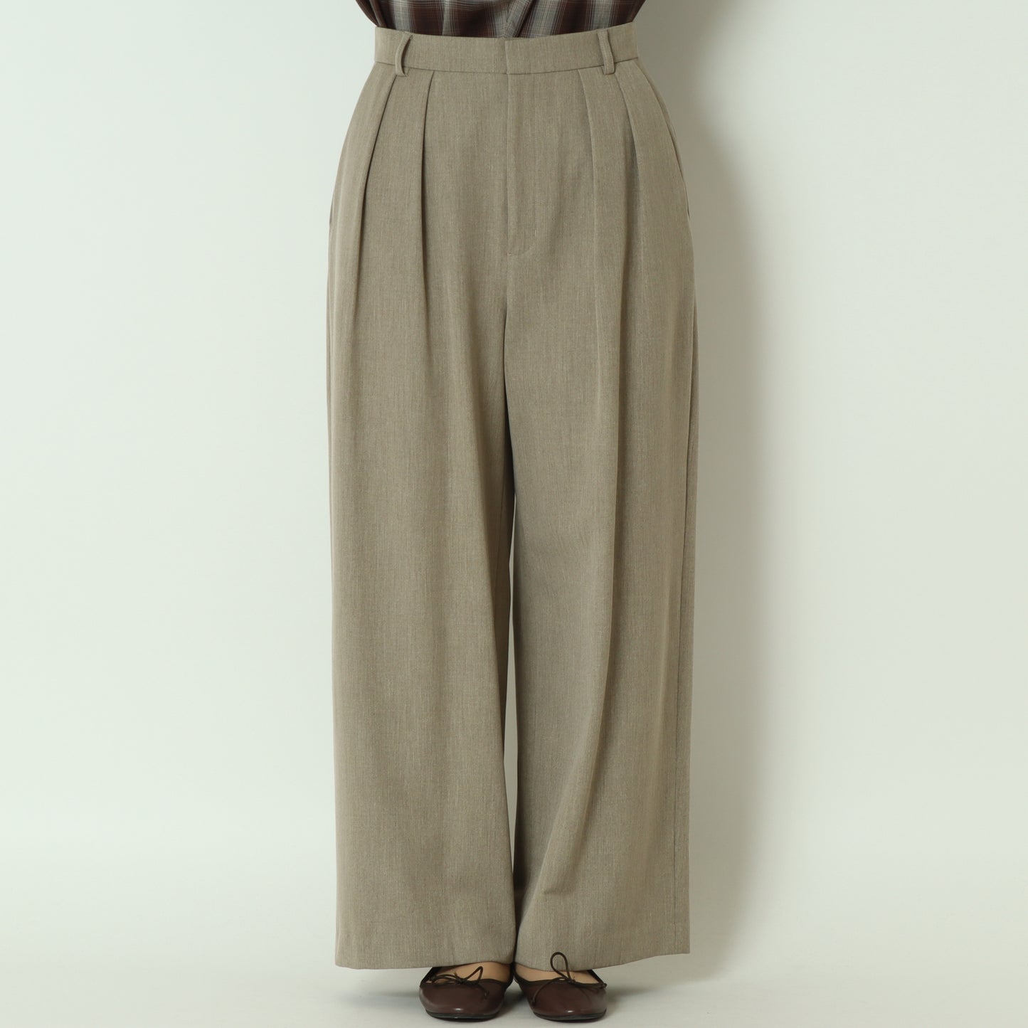 ソフト裏起毛インタックワイドパンツ 4822A-25