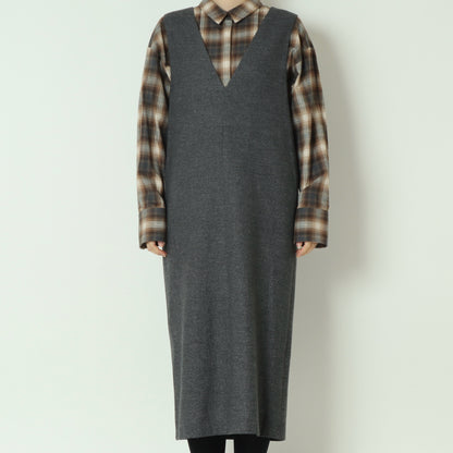 Vネックジャンパースカート U2324H-25