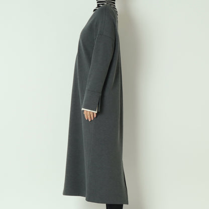 Vネックロングスリーブワンピース U2323H-25