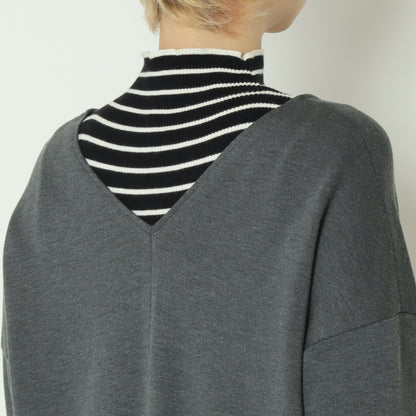 Vネックロングスリーブワンピース U2323H-25