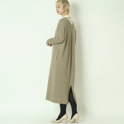 Vネックロングスリーブワンピース U2323H-25