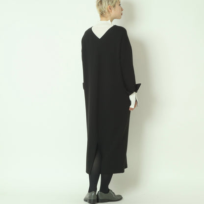 Vネックロングスリーブワンピース U2323H-25