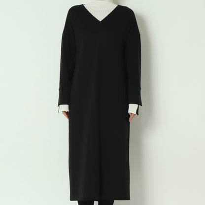 Vネックロングスリーブワンピース U2323H-25
