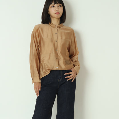 グロッシーシャツブラウス  531406