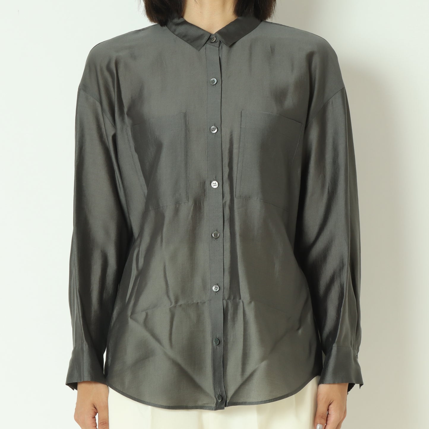 グロッシーシャツブラウス  531406