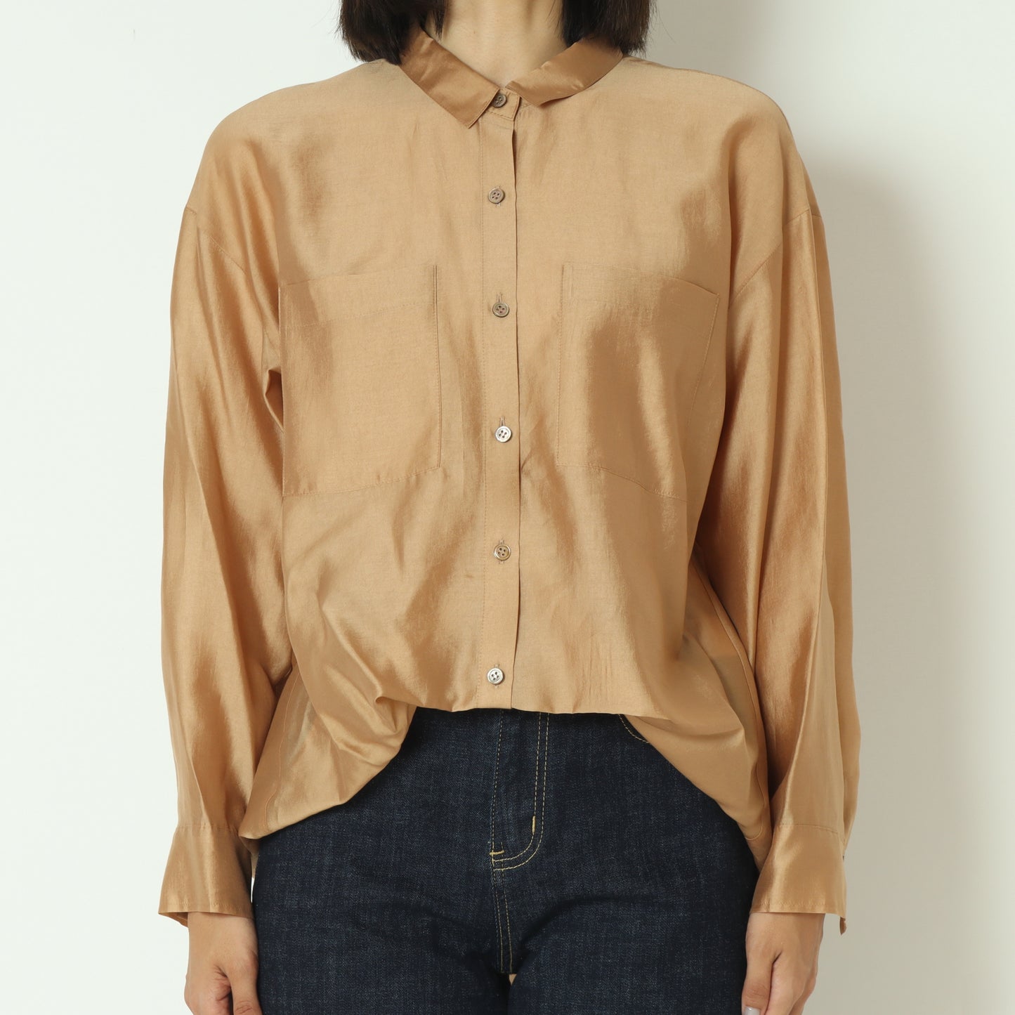 グロッシーシャツブラウス  531406