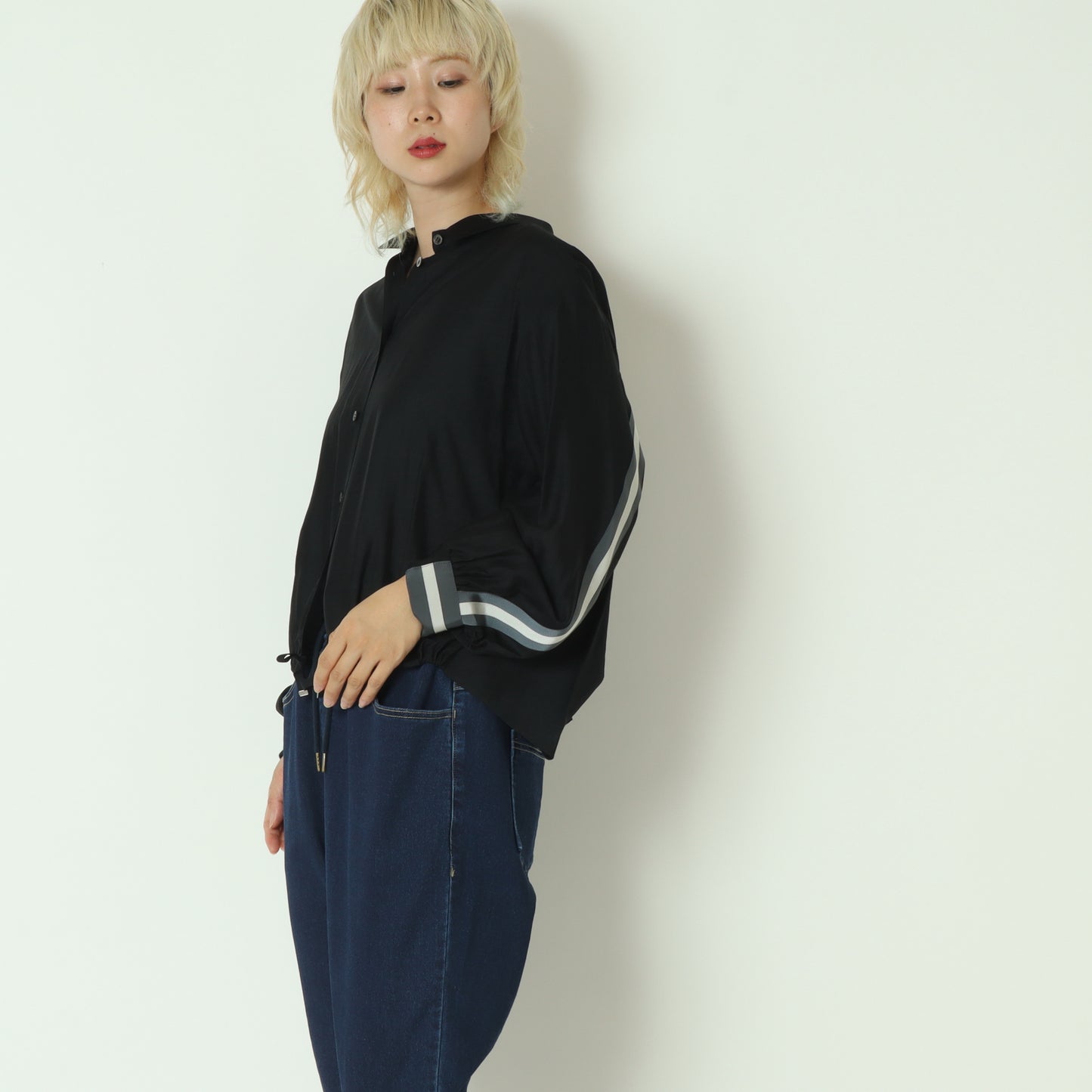 ドロストラインレーヨンブラウス  531421