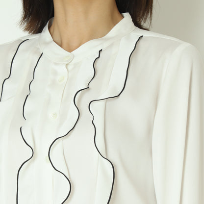 バイカラーフリルラインブラウス  531436