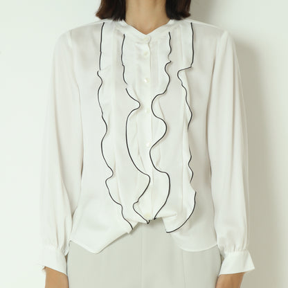 バイカラーフリルラインブラウス  531436